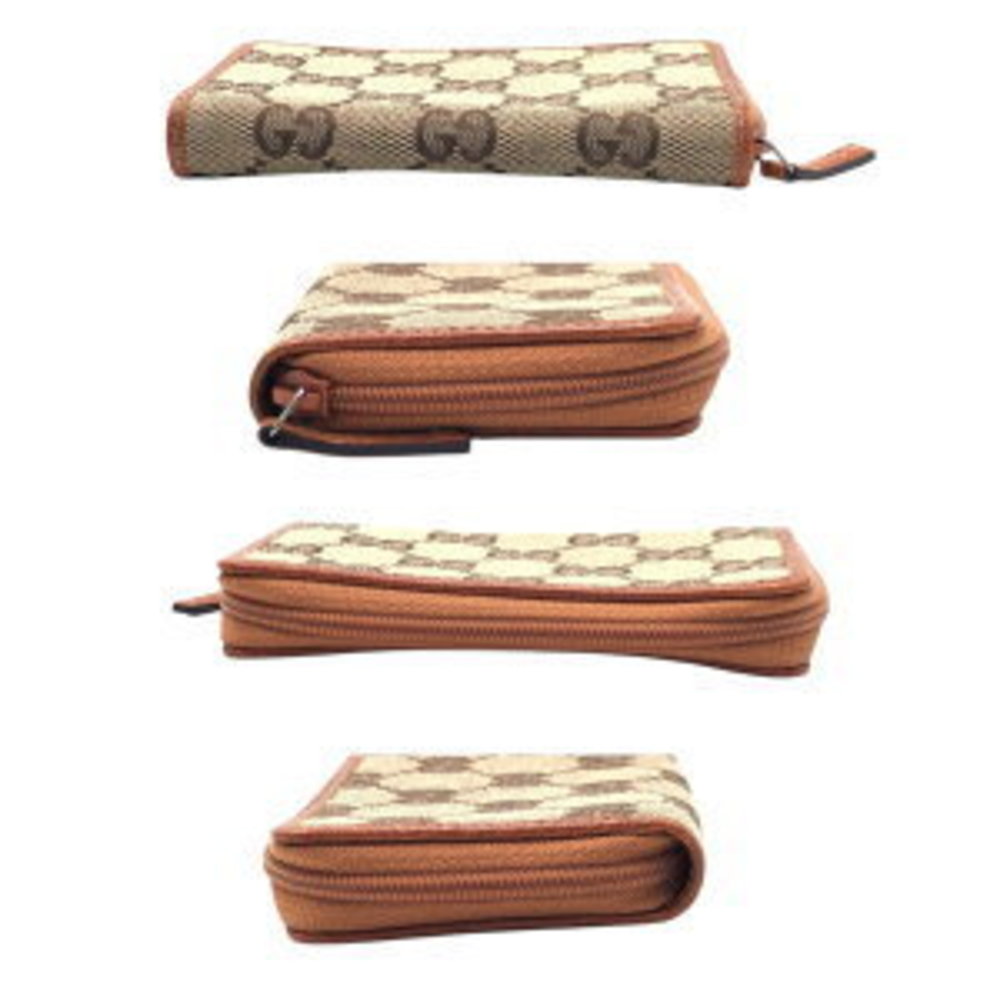 GUCCI GG Pattern Brown Orange Canvas Coin Case Card - Picture 3 of 6